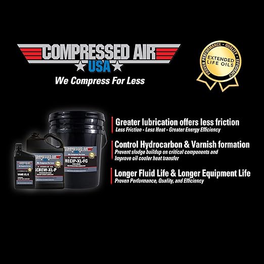Premium Vacuum Lubricating Oil - CompressedAirUSA - XL - Extended Life Oils (5 Gallon)