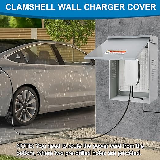 Outdoor EV Charger Enclosure, Wall Charger Cover for Tesla, EV Electric Vehicle Car Charger Cover with Lock, Indoor ＆ Outdoor (Charger Box)