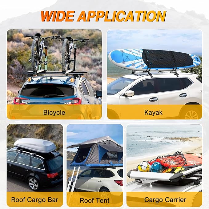 Nilight Roof Rack Cross Bars Fit for Jeep Compass MP 2017 2018 2019 2020 2021 with Raised & Flush Rails Fixed Point,Adjustable Aluminum Car Crossbars for Cargo Carrier Luggage Box Kayak Tent Snowboard