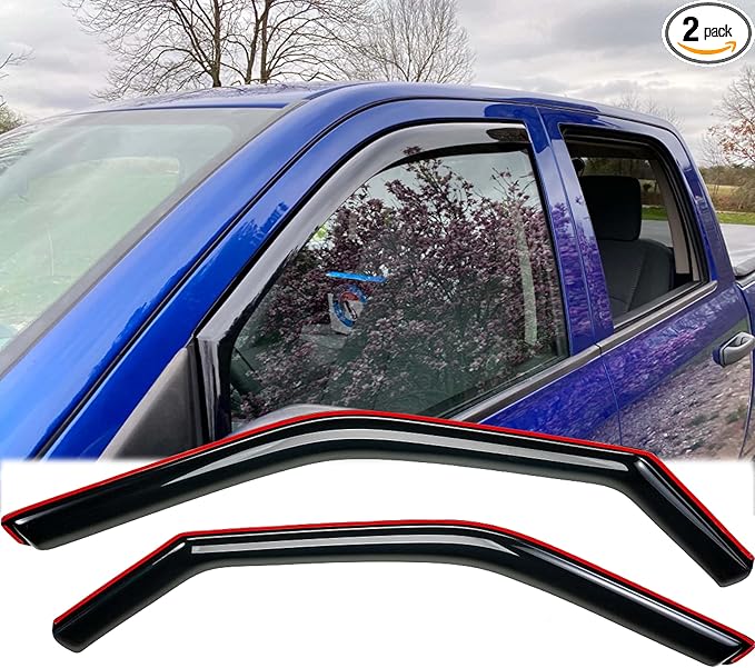Rainproof Side Window Wind Deflectors for Nissan Titan 2004-2014 Extended CAB ONLY, in-Channel Sun Rain Guard Sets,Nice Window Visors Vent Deflector for Titan 04-14 Extended CAB W192823