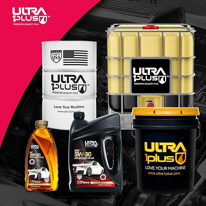 ULTRA 1PLUS SAE 5W-30 Full Synthetic Motor Oil API SP ILSAC GF-6A - 5W30 motor oil, 12 Quarts Pack