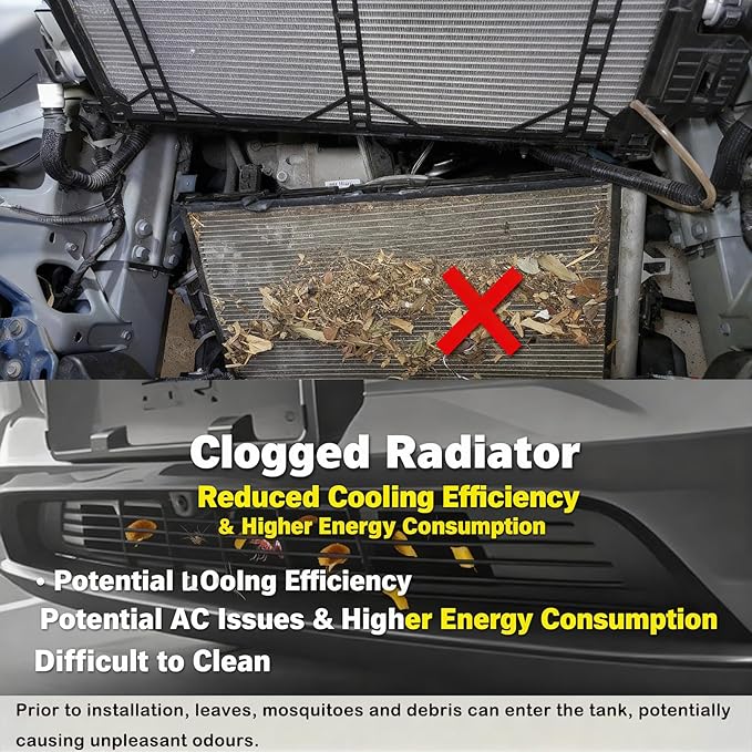 Front Grill Mesh for 2024-2025 Tesla Model 3 Highland, Snap-On Lower Bumper Grille Insert for Debris Protection, All-Weather ABS & Stainless Steel Vent Cover Guard (Matte Black)