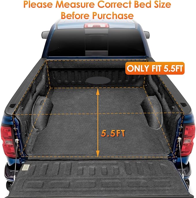Nilight Soft Tri-fold Truck Bed Tonneau Cover Compatible with Ford F150 2004 2005 2006 2007 2008 2009 2010 2011 2012 2013 2014-5.5ft