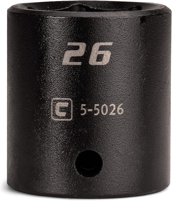 Capri Tools Shallow Impact Socket, 1/2-Inch Drive, 6-Point, Metric (26 mm)