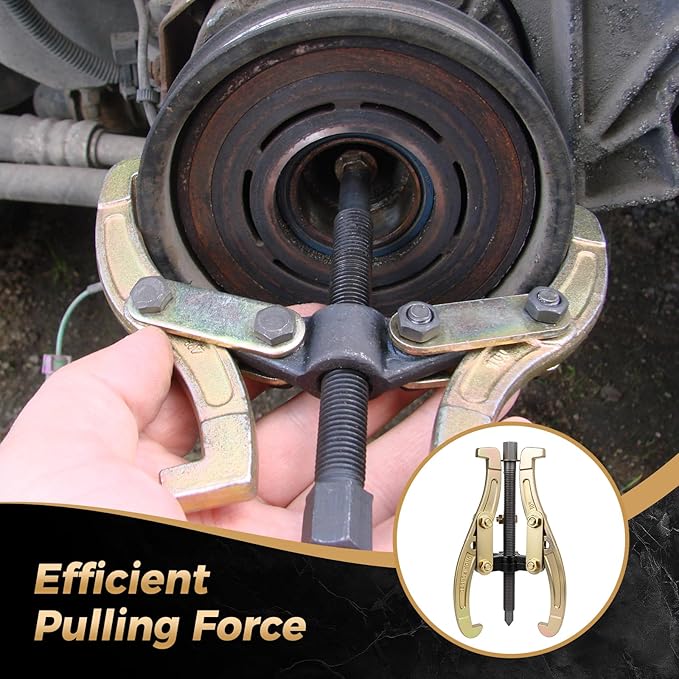 10 Inch 3 Jaw Puller for Pulley Gear Bearing Flywheel Removal, 2 Jaw / 3 Jaw Puller with Reversible Jaws, Repair and Maintenance Tool for Automotive/Mechanical