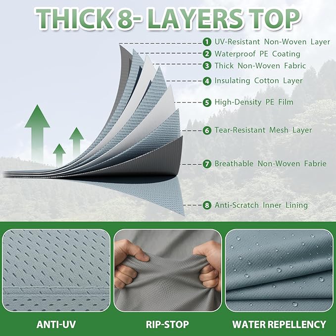 RV Cover, Camper Cover 24-27ft Vehicles, Motorhome and Travel Trailer Protection with Roof Cover, Heavy-Duty 8-Layer Waterproof Rip Resistant Anti-UV
