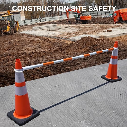 OrangeStar 28 Inch Orange Traffic Cones 8-Pack, Heavy Duty PVC Safety Cones with 2 Reflective Collars, Weighted Base for Highway, Roadwork, Construction, Warehouse Safety, Parking Lots
