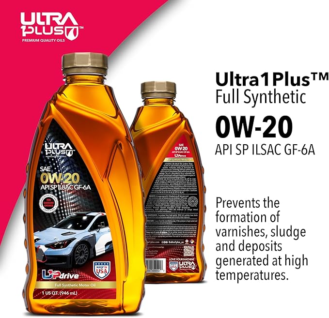 ULTRA 1PLUS SAE 0W-20 Full Synthetic Oil API SP ILSAC GF-6A - 0W20 Motor Oil, 1 Quart