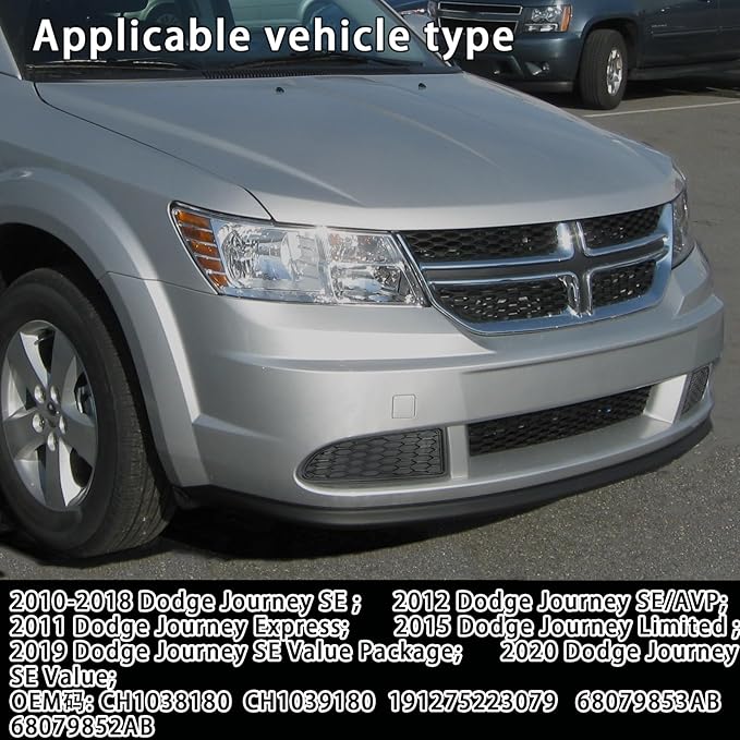 2PC Fog Light Covers for Dodge Journey 2011-2020,1 Pair Left & Right,Black Bumper Grille Insert (Black Style)