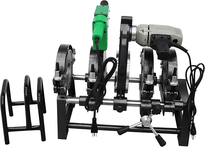 TECHTONGDA Pipe Welding Machine Electric Tube Butt Fusion Equipment for PE PP PB PVDF PPR 2.48"-6.30" with Digital Thermometer Four Clamps
