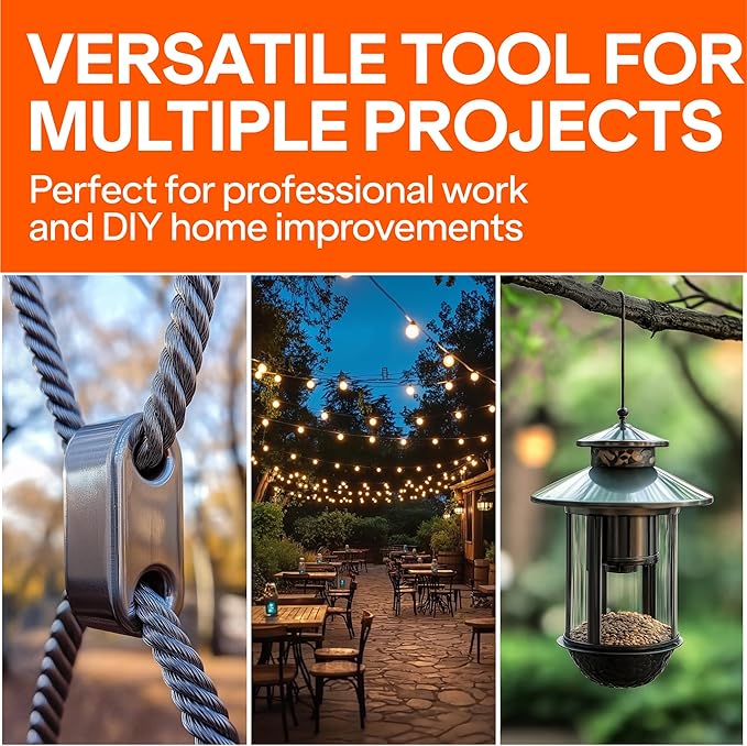Wirefy Wire Rope Crimping Tool | Swaging Tool for Aluminium Ferrule Sleeves | Heavy-Duty Steel Cable Crimping | Wire Rope Crimper | Cable Crimp with Cutting Function