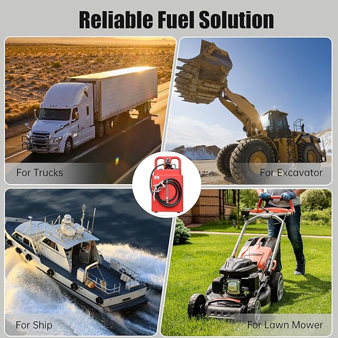 32 Gallon Portable Fuel Caddy with 12V Electric Pump, 3.7GPM Forward & Reverse Flow, HDPE Fuel Transfer Tank for Gasoline, Diesel, Kerosene – 13ft Hose, Durable Wheels for Farm, Boat, Tractor