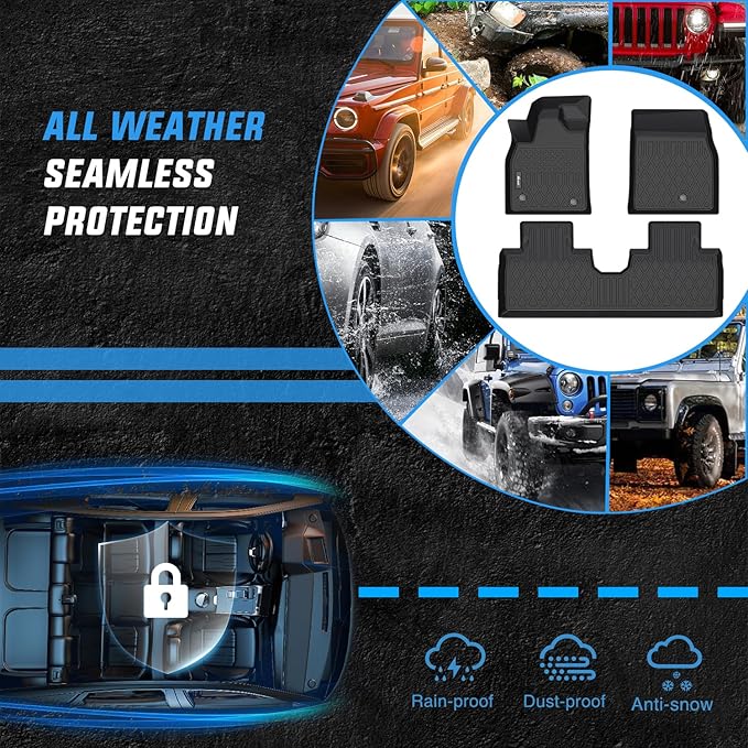 Nilight TPE Floor Mats for Ford Mustang Mach-E 2021 2022 2023 2024,All Weather Custom Fit Heavy Duty Floor Liners