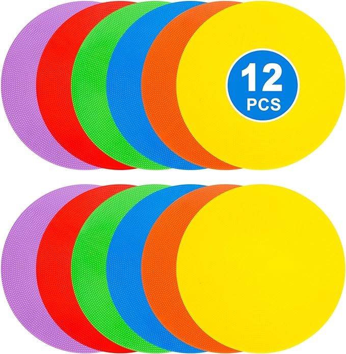 9 inch Spot Markers Flat Field Cones,Non Slip Spot Floor Dots for Soccer Basketball Baseball Sports Speed Agility Training