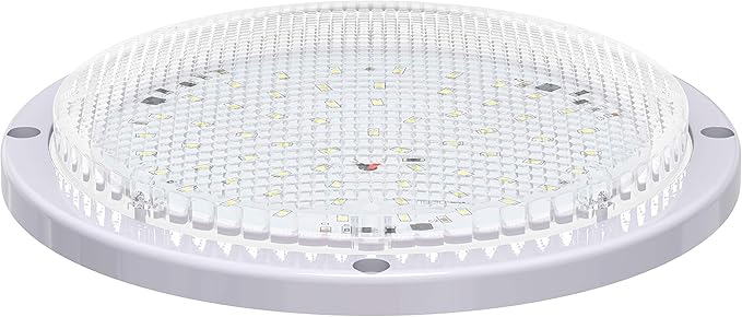 Leisure LED RV Trailer Camper 5th Wheel White 8.5" Round Scare Porch 12V LED Light 600 LM