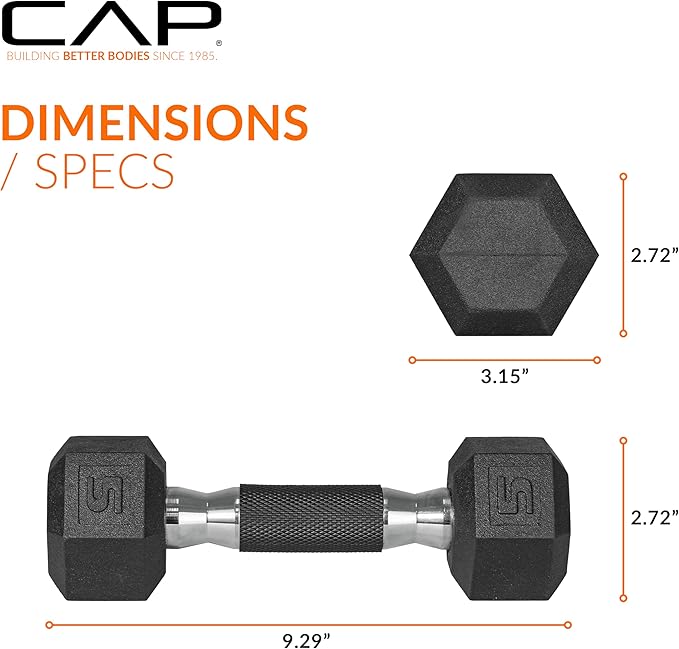 CAP Barbell Coated Dumbbell Weight | Multiple Options Pairs & Sets