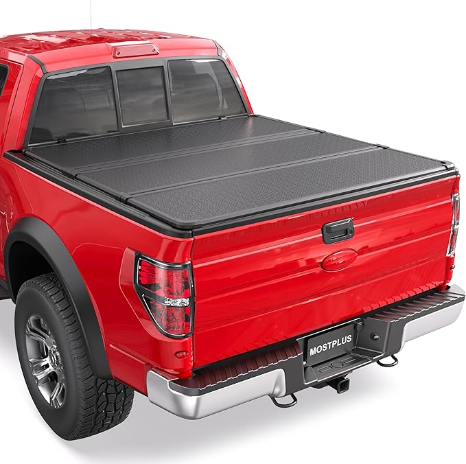 MOSTPLUS Tri-Fold Hard Truck Bed Tonneau Cover On Top Compatible for 2004 2005 2006 2007 2008 Ford F150 F-150 3 Fold Solid 5.5 FT