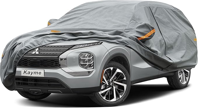 Kayme Heavy Duty SUV Car Cover Custom Fit Mitsubishi Outlander（2005-2025 Waterproof All Weather for Automobiles, Full Exterior Covers Sun Rain UV Protection.（Deliver About 3-10 Days）