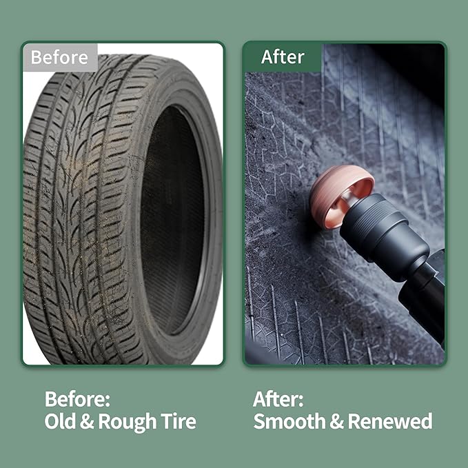 Low Speed Air Tire Buffer, Tire Buffer Full Kit Repair Polish Patch Tools with Tungsten Steel 42 mm 55mm Grinder Heads, Inner Liner Wheel Tire Polish Tire Buffing Scrapper Roller