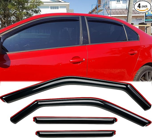 Rainproof Side Window Wind Deflectors for 2018-2025 Ford Focus Hatchback & Sedan, in-Channel Sun Rain Guard Sets,Window Visors for Cars,Vent Deflector for Ford Focus 19-25 Sedan FO112-IN