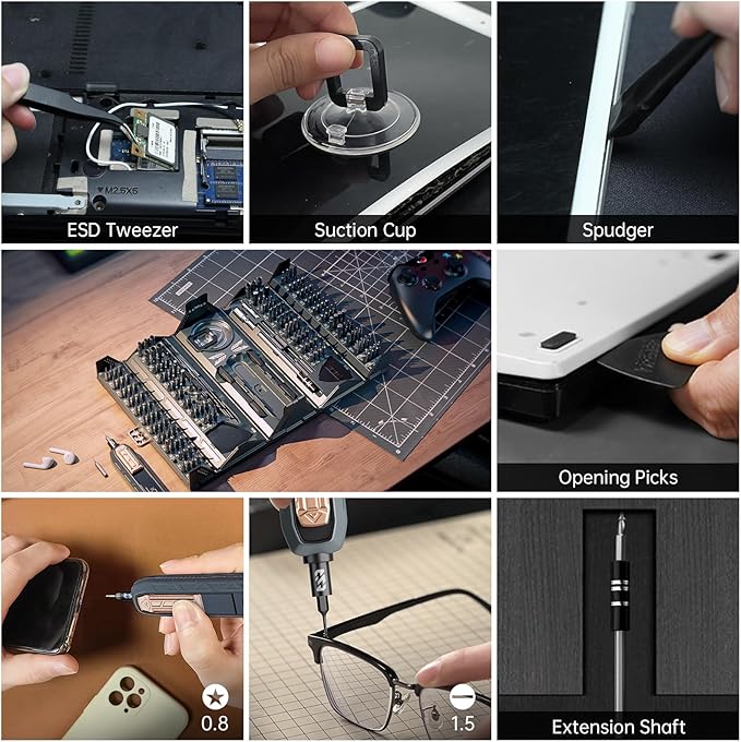 Mini Precision Screwdriver Set,JAKEMY 180 in 1 Laptop Screwdriver Repair Tool Kit,Magnetic Multi-Bit Tiny Screwdriver Bit Kit for DIY,Computer,PS5,Xbox,RC Car,Jewelers,Glasses,Watch,Home