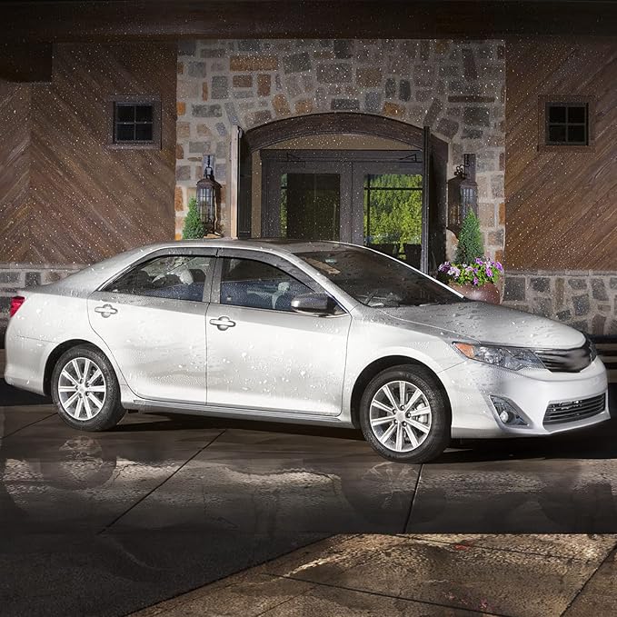 ACLONG Smoke Rain Guards Fit for Toyota Camry 2012 2013 2014 2015 2016 2017 Tape-On Side Shatterproof Window Visor, Window Deflectors, 4-Piece Set