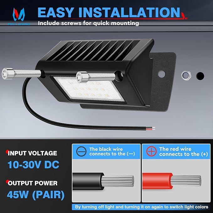 MICTUNING RV Exterior LED Porch Utility Amber/White Light 12V Awning Lights Replacement Lighting for RVs Trailers Campers, 1 Pack