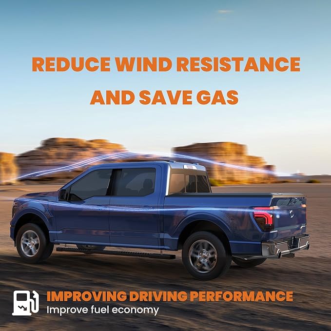 Soft Quad-Fold 5.5 FT Folding Truck Bed Tonneau Cover Compatible with 2009-2014 Ford F150 F-150 Styleside (Excl Raptor Series) Truck Bed Cover