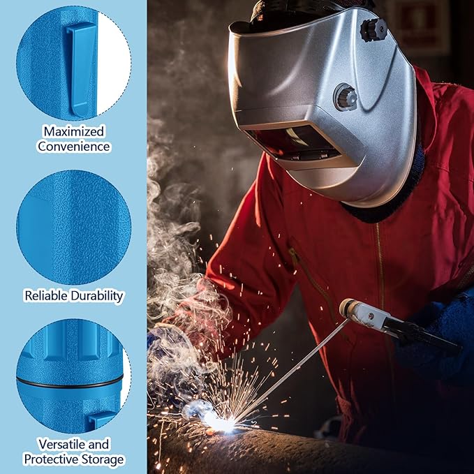 Zonon 8 Pcs Welding Rod Holder Stick Welding Electrode Rod Storage Tube 14 Inch Rod Storage Container Airproof Welding Rod Holder Waterproof Storage Canister for Welding Rod (Blue)