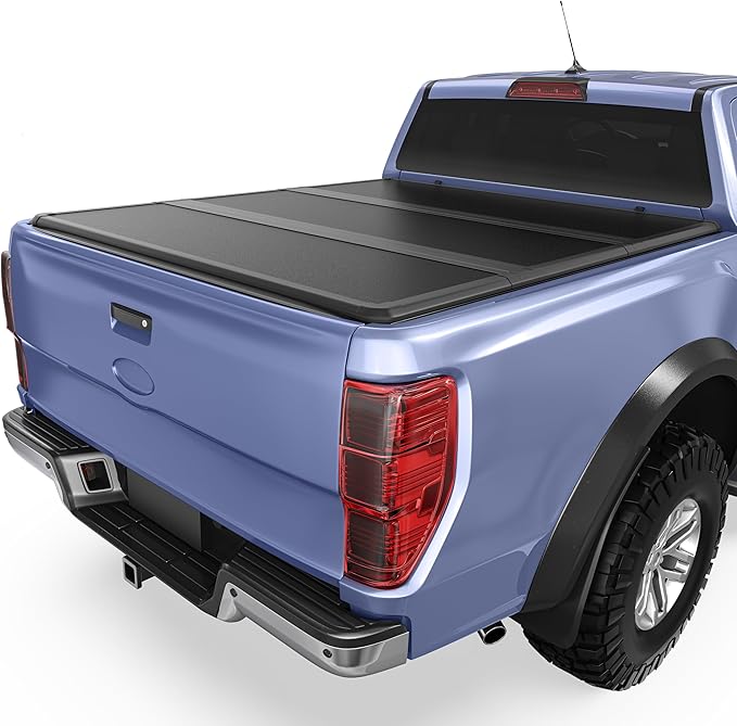 FRP Hard Tri-fold Tonneau Cover Fit for Ford Ranger 2019 2020 2021 2022 2023, Fleetside 5 Ft Bed