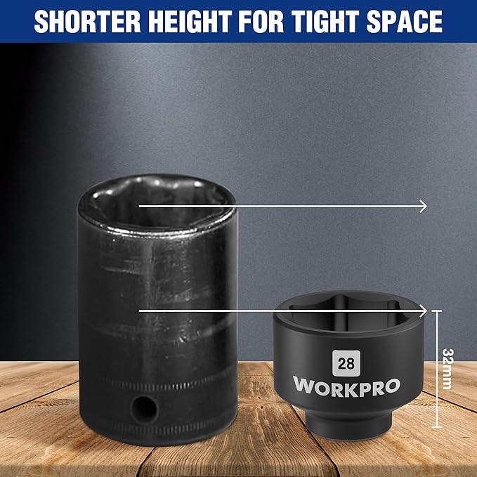 WORKPRO 28mm Oil Filter Socket Wrench, Oil Filter Removal Tool, Oil Filter Change Set, Ideal for Some Dodge Ram 6.7L Cummins Oil/Fuel Filter Canister
