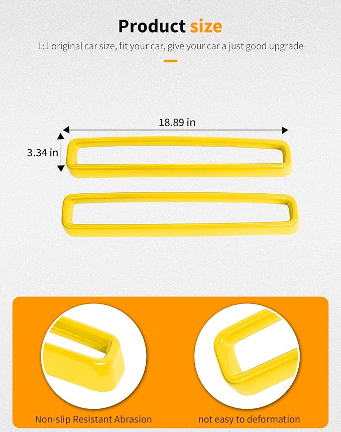 Hoolcar Front Grille Radiator Grille Insert Cover Grillwork Trim Compatible with Dodge Challenger 2015-2024, Exterior Accessories, Yellow, 2pcs