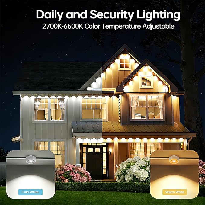 100Ft Permanent Outdoor Light with 72 LED Lights, RGB+IC Eaves Lights,Color-Changing Waterproof Lights with 63 Scene Modes,APP & Voice Control,for Christmas, Halloween, Parties, and Holiday Décor