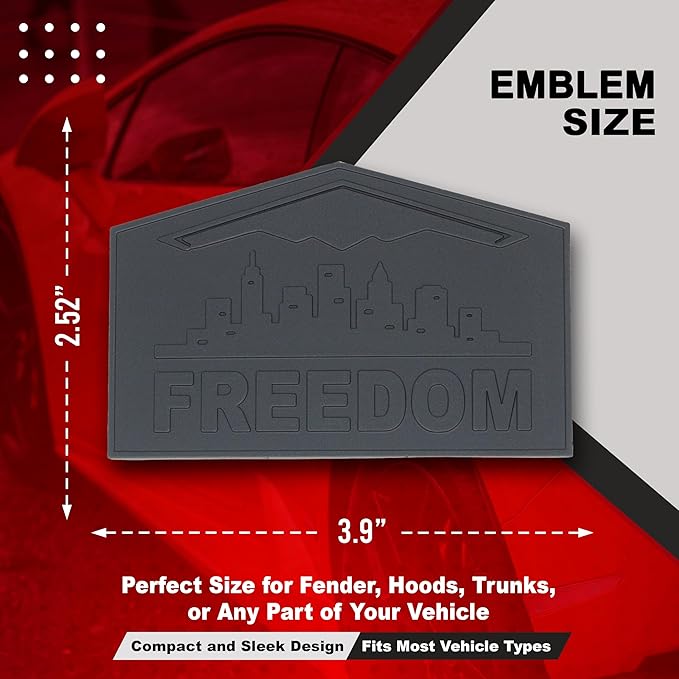 Freedom Emblem, Custom Metal Alloy B-2 Stealth Badge, Exterior Automotive Accessories, Universal Fit for Car, Truck, SUV (Matte Black)