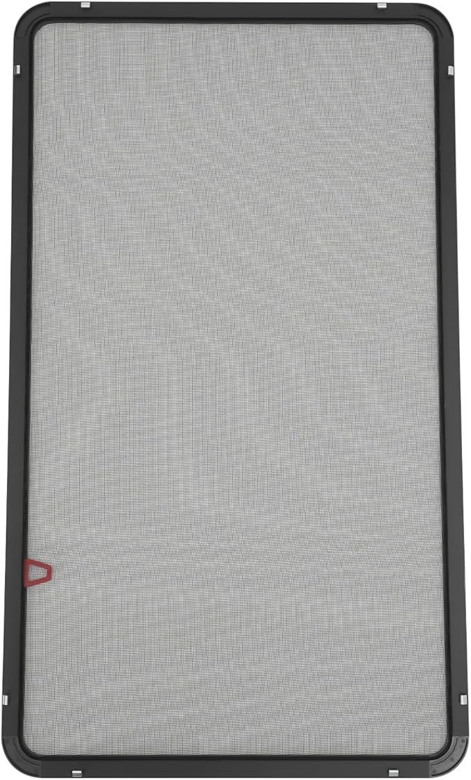 RV Exit Window, 36" W x 22" H Aluminum Camper RV Push Side Emergency Window Replacement Tempered Glass W/Trim Ring & Net Screen for Cargo Trailer Camper Van Truck