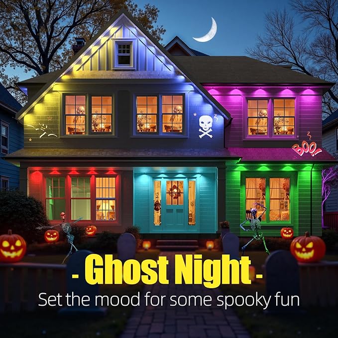 100ft Permanent Outdoor Lights for House, Christmas Lights Outdoor, RGB+IC IP67 Waterproof Smart LED Lights with App/Remote Control for Christmas, Thanksgiving, Halloween, Holiday Decor, Daily, Party