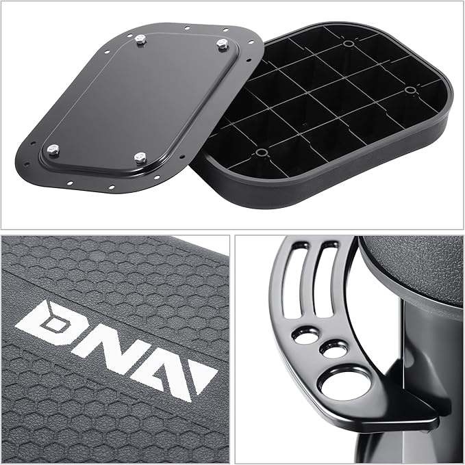 DNA Motoring TOOLS-00252 Removable Rolling Garage Stool with Seat Cushion & Tool Tray Plate,300lbs Max Weight Capacity