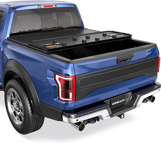 Fiberglass Tri Hard Truck Bed Compatible for 2004-2008 Ford F150 Styleside (Not for Flareside) 5.5 FT Bed On Top 66 inch Tonneau Cover