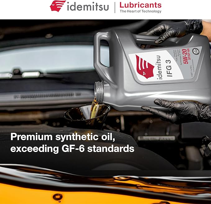 Idemitsu IFG 3 5W-20 Motor Oil Full Synthetic – 5 Quart | SP/GF-6A Certified Engine Oil for TGDI & PFI Engines | Engineered for Maximum Efficiency and Protection