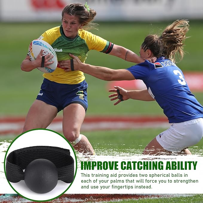 TOBWOLF 4PCS American Football Catching Trainer Band, Rugby Football Catching Receiver Trainers, Football Receiving Training, Volleyball Catching Training Hand Strap Beginner Practice Fingertip