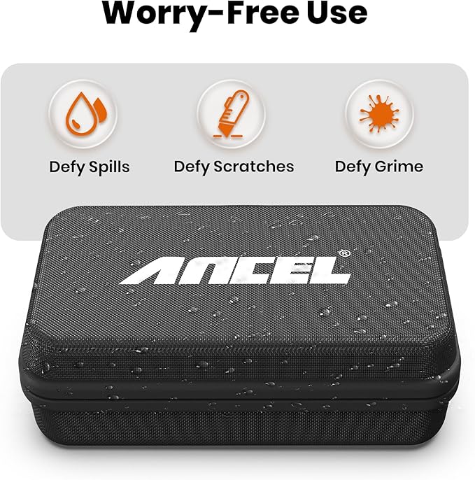 ANCEL Large Hard Protective Case, Waterproof Storage Box MR500 Marine OBD2 Diagnostic Scan Tool and Other Scanners (Only The Case), 13.39" x 8.27" x 4.92"