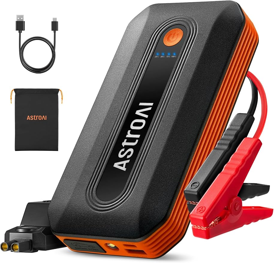 AstroAI B8 3000A Car Battery Jump Starter, 12V Jump Starter Battery Pack (up to 9.0L Gasoline and 7.0L Diesel Engine), Portable Jump Box with 3 Modes Flashlight and Jumper Cable