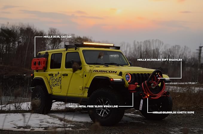 MiolleGear Tow Strap 3”x20’- 33400lbs MBS Recovery Strap Kit Includes: Tow Rope, Storage Case