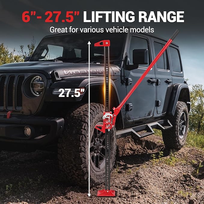 3 Ton Heavy Duty Farm Jack, 7000 Lb Capacity Ratcheting Off Road Utility Farm Jack for ATVs, Utility Vehicles, Off-Road Vehicles, Tractors, Trucks