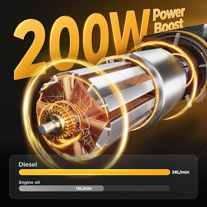 25 Gal Electric Oil Drain Pan, 110V High-Flow Pump, 9.8 FT Hose, 200 W Motor, 2 Locking Swivel Casters and 2 Directional Wheels Stable, Folding Handle, Heavy-Duty for Trucks, RVs, SUVs, Yellow