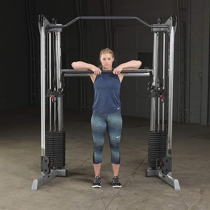 Body-Solid (GDCCBAR) Functional Trainer Attachment, Straight Bar Cable Attachment and Pull Up Bar Station for GDCC200/GDCC210, Suitable for Lat Pulldown, Shoulder Press and Tricep Bar Workouts
