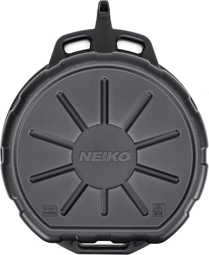 NEIKO 20760A Large Oil Drain Pan, 4 Gallon (16L) Capacity, Black Plastic Anti Splash Oil Pan, Motor Oil Drip Catcher Pan, Non Spill Pour Spout, Oil Catch Pan for Changing Oil, Oil Drain Container