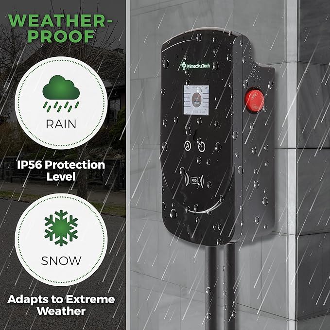 50 Amp - PRIMECOM.TECH Level-2 Smart Electric Vehicle Home Charging Station 220 Volt for Tesla and All EV Brands 30' Feet Length (30 Feet, NEMA 6-50p)