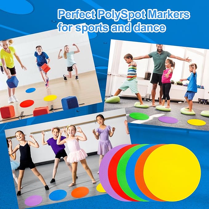 9 inch Spot Markers Flat Field Cones, Non Slip Rubber Agility Markers Flat Field Cones for Soccer Basketball Sports Speed Agility Training （18 pcs）