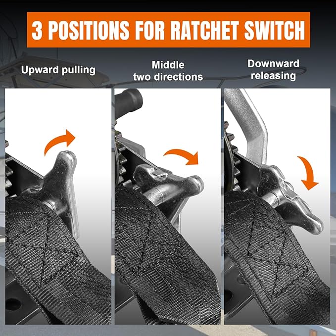 Hand Winch, 800 lbs Pulling Capacity, Boat Trailer Winch Heavy Duty Rope Crank with 20 FT Polyester Strap, Manual Operated Hand Crank Winch for Trailer, Boat or ATV Towing